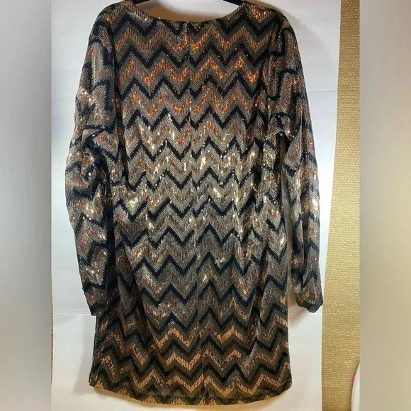 Ready for a party Zigzag Sequin Dress Forever 21 Sz 3X - Picture 5 of 8